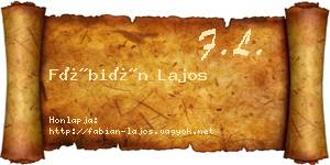 Fábián Lajos névjegykártya